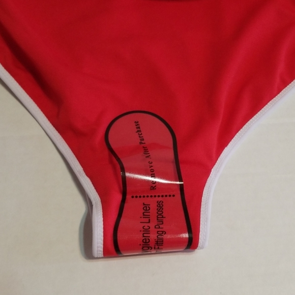 JUICY COUTURE Red Logo Stripe One-Piece Swimsuit M - Picture 4 of 6
